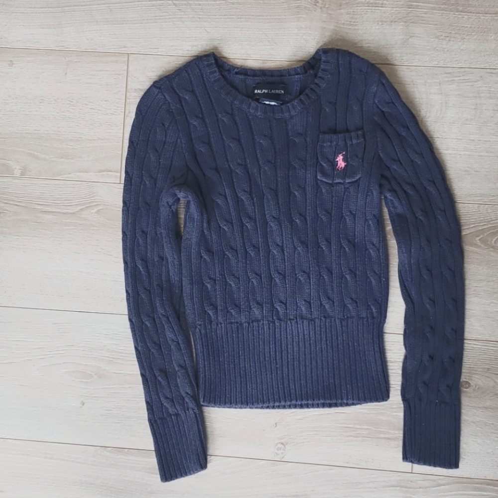 Blue Cable Knit Sweater